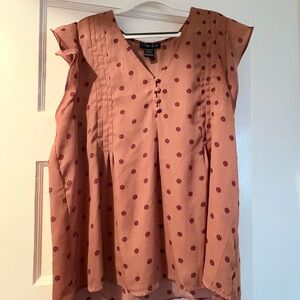 Timing Women's Tan Floral Button Blouse